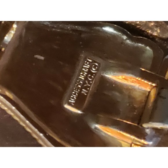 Vintage ACCESSOCRAFT NYC Etruscan gold tone double heart omega belt - Picture 3 of 6